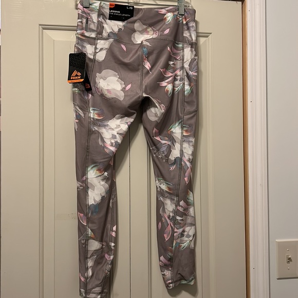 REBOX. TAUPE FLOWER LEGGINGS SIZE L - Picture 4 of 10
